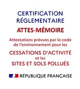 certification réglementaire ATTES-MEMOIRE, cessation d'activité et sites et sols pollués