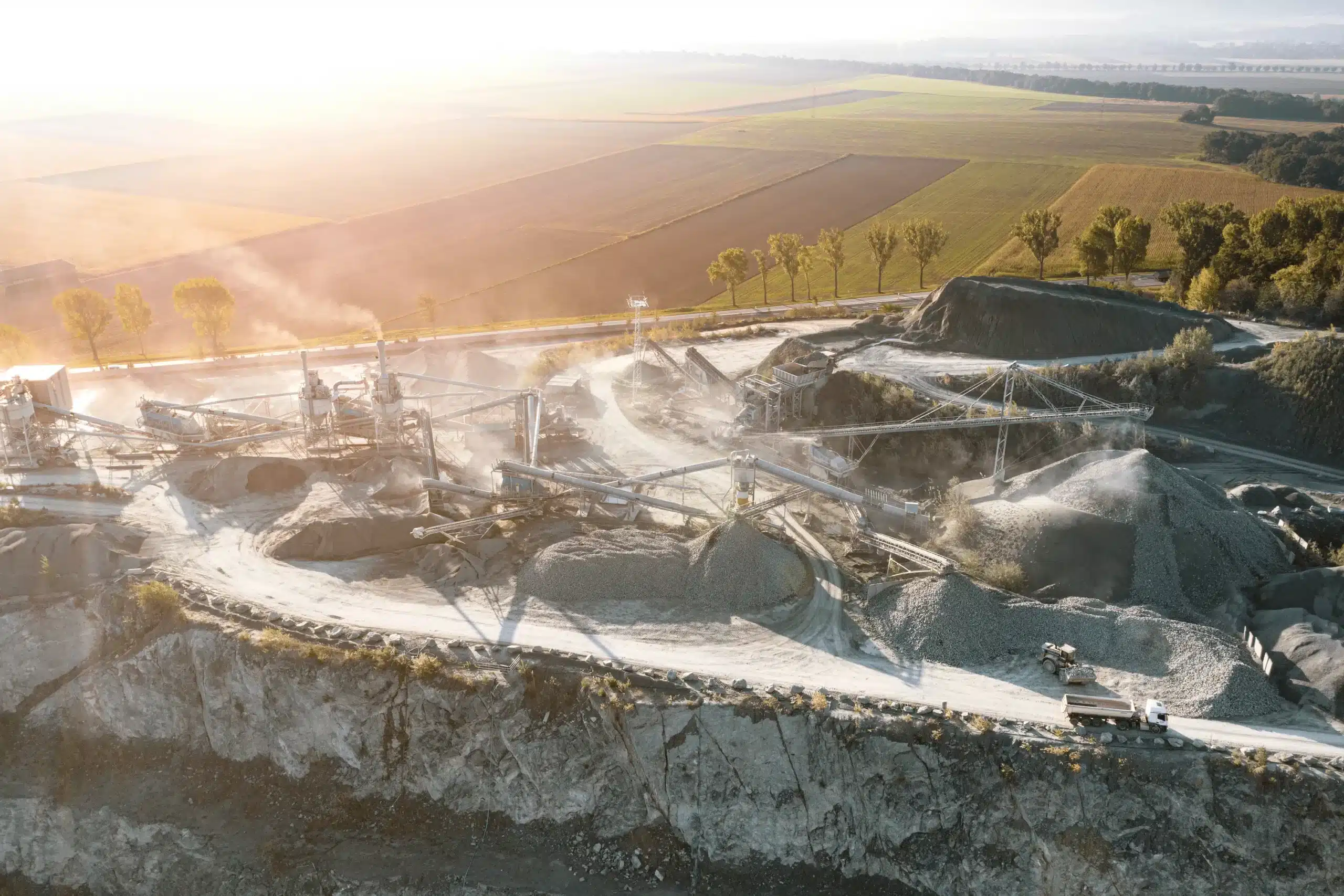 carrières en activité pour la création de béton